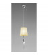 Tiffany Pendant 1+1 Light E27+G9 Polished Chrome With Cream Shade & Clear Crystal-2