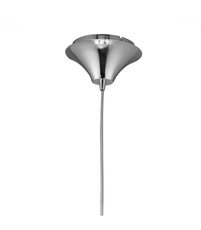 Tiffany Pendant 1+1 Light E27+G9 Polished Chrome With Cream Shade & Clear Crystal-3