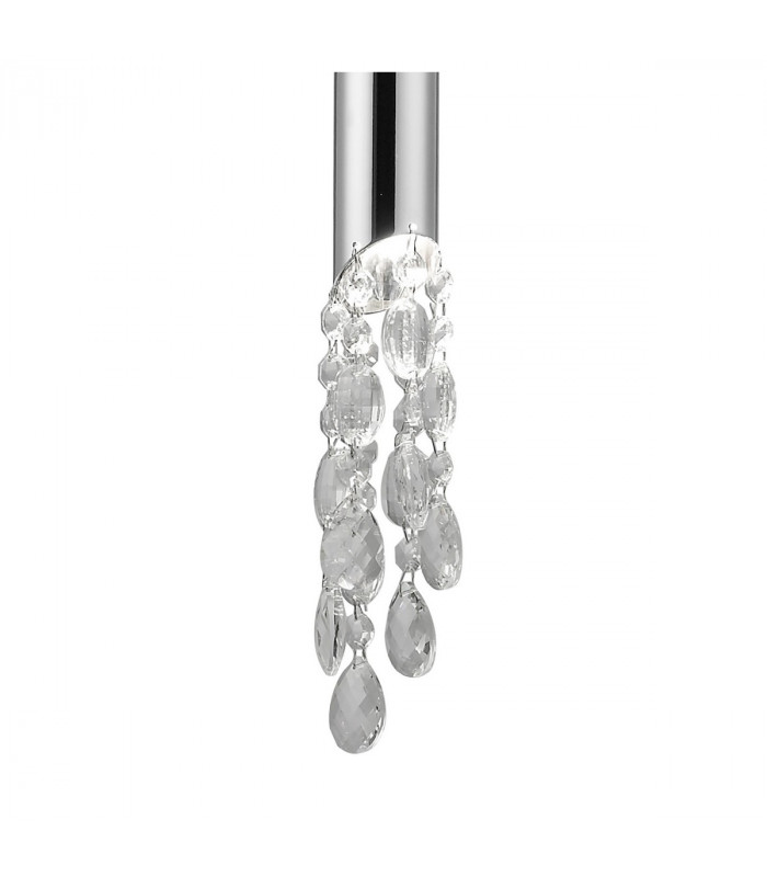 Tiffany Pendant 1+1 Light E27+G9 Polished Chrome With Cream Shade & Clear Crystal-6