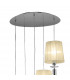 Tiffany Pendant 5+5 Light E27+G9 Spiral Polished Chrome With Cream Shades & Clear Crystal-3