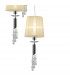 Tiffany Pendant 5+5 Light E27+G9 Spiral Polished Chrome With Cream Shades & Clear Crystal-5