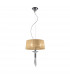 Tiffany Pendant 3+1 Light E27+G9 Polished Chrome With Soft Bronze Shade & Clear Crystal-1
