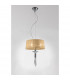 Tiffany Pendant 3+1 Light E27+G9 Polished Chrome With Soft Bronze Shade & Clear Crystal-2
