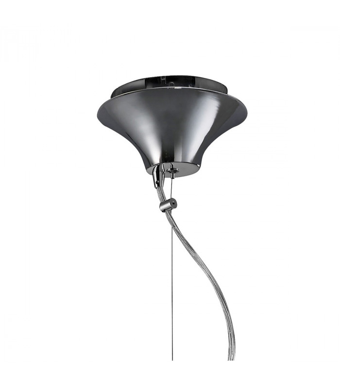 Tiffany Pendant 3+1 Light E27+G9 Polished Chrome With Soft Bronze Shade & Clear Crystal-3