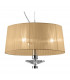 Tiffany Pendant 3+1 Light E27+G9 Polished Chrome With Soft Bronze Shade & Clear Crystal-4