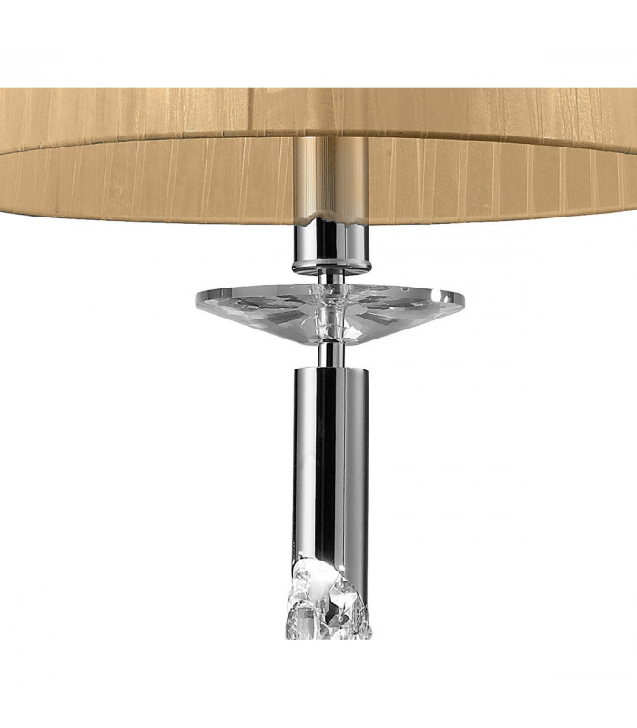 Tiffany Pendant 3+1 Light E27+G9 Polished Chrome With Soft Bronze Shade & Clear Crystal-5