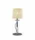 Tiffany Table Lamp 1+1 Light E14+G9 Polished Chrome With Cream Shade & Clear Crystal-1