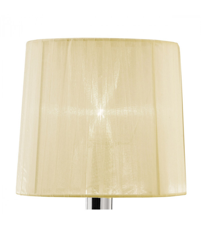 Tiffany Table Lamp 1+1 Light E14+G9 Polished Chrome With Cream Shade & Clear Crystal-6