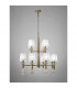 Tiffany Pendant 2 Tier 12+12 Light E14+G9 Antique Brass With White Shades & Clear Crystal-2