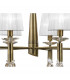 Tiffany Pendant 2 Tier 12+12 Light E14+G9 Antique Brass With White Shades & Clear Crystal-6
