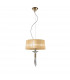 Tiffany Pendant 3+1 Light E27+G9 French Gold With Soft Bronze Shade & Clear Crystal-1