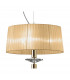 Tiffany Pendant 3+1 Light E27+G9 French Gold With Soft Bronze Shade & Clear Crystal-4