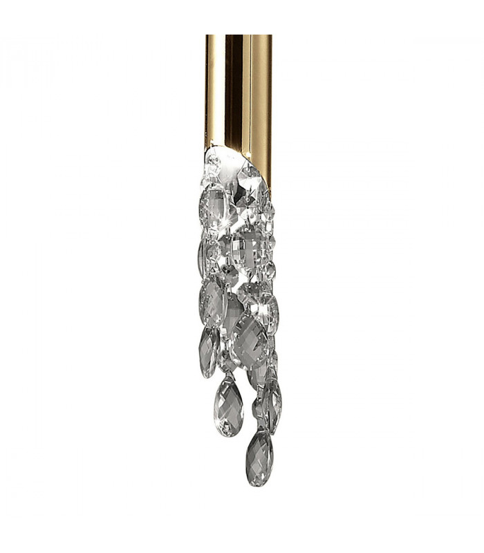 Tiffany Pendant 3+1 Light E27+G9 French Gold With Soft Bronze Shade & Clear Crystal-6