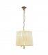 Tiffany Pendant 3+3 Light E14+G9 French Gold With Cream Shade & Clear Crystal-1