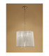 Tiffany Pendant 3+3 Light E14+G9 French Gold With Cream Shade & Clear Crystal-2