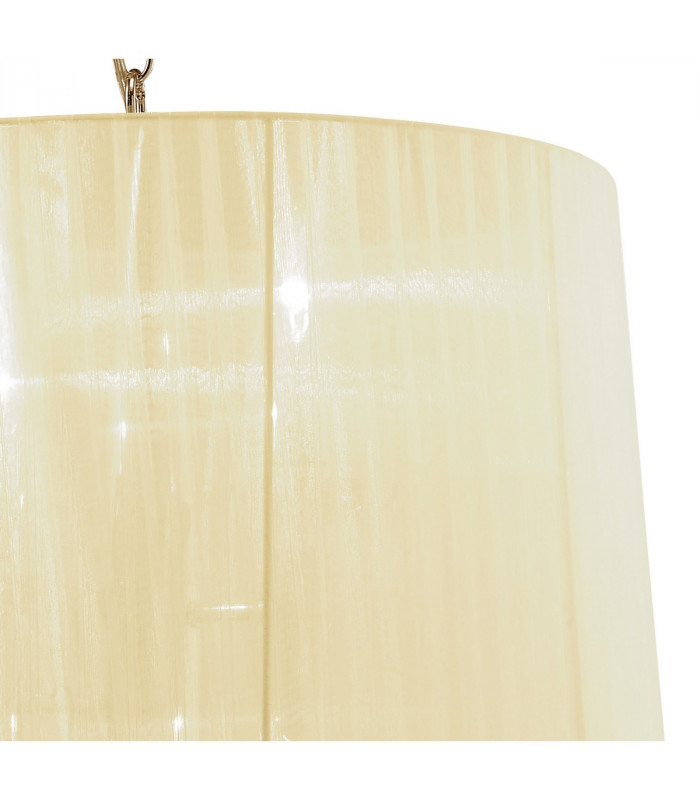 Tiffany Pendant 3+3 Light E14+G9 French Gold With Cream Shade & Clear Crystal-6