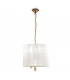 Tiffany Pendant 3+3 Light E14+G9 French Gold With White Shade & Clear Crystal-1