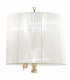 Tiffany Pendant 3+3 Light E14+G9 French Gold With White Shade & Clear Crystal-4