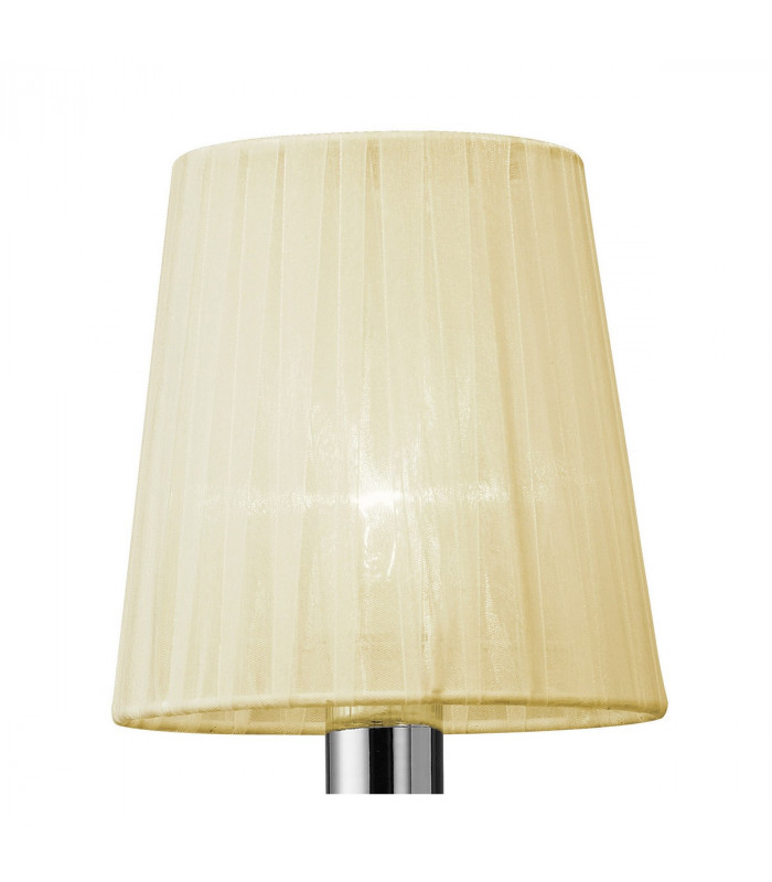 Tiffany Wall Lamp Switched 1+1 Light E14+G9 Polished Chrome With Cream Shade & Clear Crystal-4