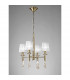 Tiffany Pendant 4+4 Light E14+G9 Antique Brass With White Shades & Clear Crystal-2