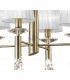 Tiffany Pendant 4+4 Light E14+G9 Antique Brass With White Shades & Clear Crystal-5