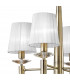 Tiffany Pendant 4+4 Light E14+G9 Antique Brass With White Shades & Clear Crystal-6