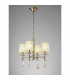 Tiffany Pendant 4+4 Light E14+G9 Antique Brass With Cream Shades & Clear Crystal-2