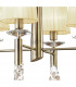 Tiffany Pendant 4+4 Light E14+G9 Antique Brass With Cream Shades & Clear Crystal-5