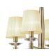 Tiffany Pendant 4+4 Light E14+G9 Antique Brass With Cream Shades & Clear Crystal-6