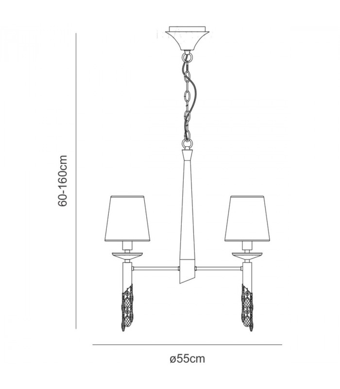 Tiffany Pendant 4+4 Light E14+G9 Antique Brass With Cream Shades & Clear Crystal-9