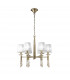 Tiffany Pendant 6+6 Light E14+G9 Antique Brass With White Shades & Clear Crystal-1