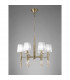 Tiffany Pendant 6+6 Light E14+G9 Antique Brass With White Shades & Clear Crystal-2