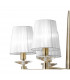 Tiffany Pendant 6+6 Light E14+G9 Antique Brass With White Shades & Clear Crystal-6
