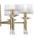 Tiffany Pendant 6+6 Light E14+G9 Antique Brass With White Shades & Clear Crystal-7