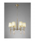 Tiffany Pendant 6+6 Light E14+G9 Antique Brass With Cream Shades & Clear Crystal-2