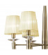 Tiffany Pendant 6+6 Light E14+G9 Antique Brass With Cream Shades & Clear Crystal-6