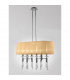 Tiffany Pendant 6+6 Light E27+G9 Oval Polished Chrome With Soft Bronze Shade & Clear Crystal-2