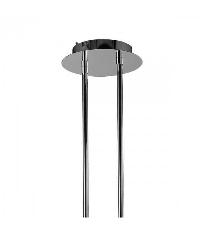 Tiffany Pendant 6+6 Light E27+G9 Oval Polished Chrome With Soft Bronze Shade & Clear Crystal-3