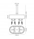 Tiffany Pendant 6+6 Light E27+G9 Oval Polished Chrome With Soft Bronze Shade & Clear Crystal-9
