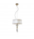 Tiffany Pendant 3+1 Light E27+G9 French Gold With White Shade & Clear Crystal-1