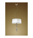 Tiffany Pendant 3+1 Light E27+G9 French Gold With White Shade & Clear Crystal-2