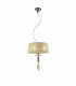 Tiffany Pendant 3+1 Light E27+G9 Polished Chrome With Cream Shade & Clear Crystal-1