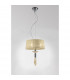 Tiffany Pendant 3+1 Light E27+G9 Polished Chrome With Cream Shade & Clear Crystal-2