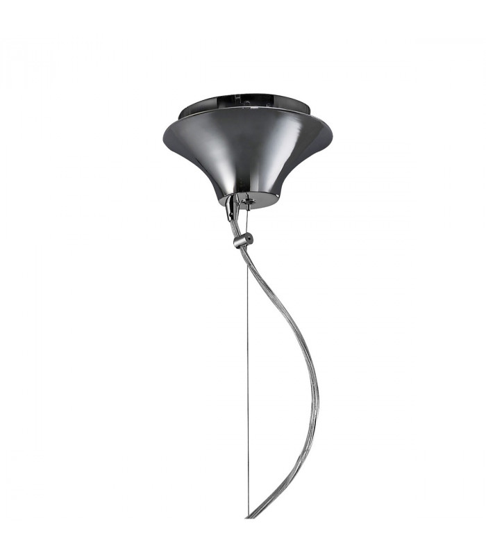 Tiffany Pendant 3+1 Light E27+G9 Polished Chrome With Cream Shade & Clear Crystal-3