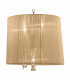 Tiffany Pendant 3+3 Light E14+G9 French Gold With Soft Bronze Shade & Clear Crystal-4