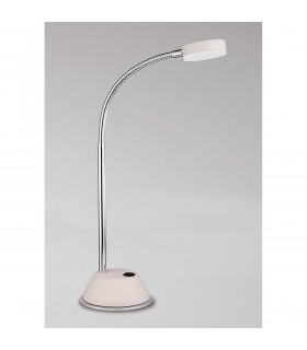 Tobias Table Lamp 1 Light 3W LED 3000K 300lm Matt White/Frosted Acrylic/Polished Chrome 3yrs Warranty-2