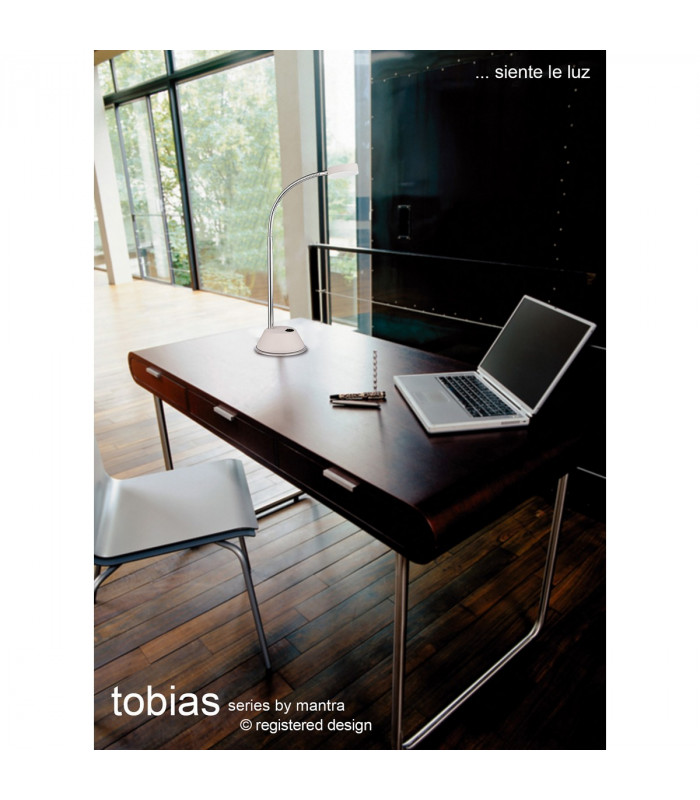 Tobias Table Lamp 1 Light 3W LED 3000K 300lm Matt White/Frosted Acrylic/Polished Chrome 3yrs Warranty-3