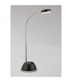Tobias Table Lamp 1 Light 3W LED 3000K 300lm Matt Black/Frosted Acrylic/Polished Chrome 3yrs Warranty-2
