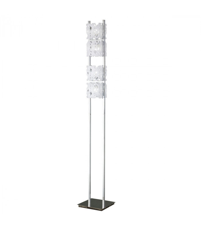 Tokio Floor Lamp 4 Light G9, Gloss White/Polished Chrome