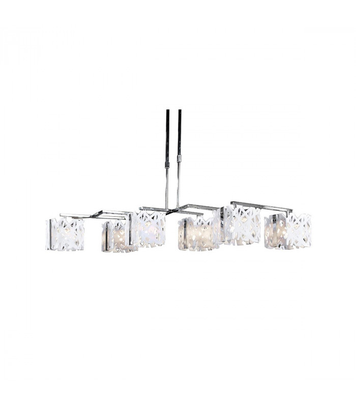 Tokio Rectangular Telescopic 6 Light G9 Line Gloss White/Polished Chrome-1